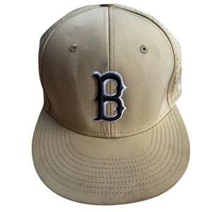 The Game Khaki Baseball Cap‎ Old English Boston Red Sox Perforated Hat Large
